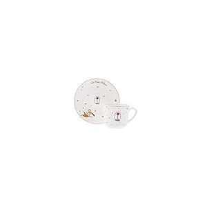 KARACA Le Petit Prince Design Lot de 6 tasses à café et soucoupes en porcelaine – Blanc multicolore Petite tasse à café turc, tasses à expresso, cappuccino, thé – 12 pièces, 80 ml