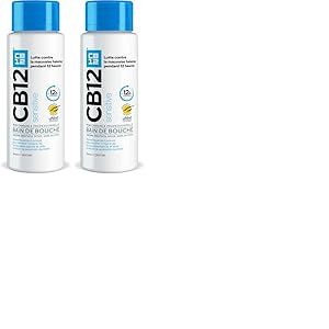 CB12 - Sensitive - Bain de bouche - Lutte contre la mauvaise haleine pendant 12 heures - Dents sensibles - Sans alcool - Ar&ocirc;me menthe l&eacute;g&egrave;re - 250 ml (Lot de 2)