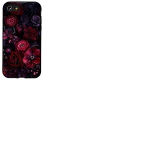 Rose foncée Fleur Gothique Gothique Gothique Fleur Gothique Coque pour iPhone SE (2020) / 7 / 8