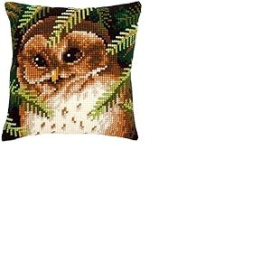 Vervaco, Kit Coussin Point De Croix, Hibou, Multi-Couleurs