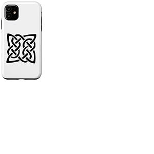 Noeud celtique beau nœud celtique carré nœud ligne noire Coque pour iPhone 11