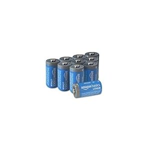 Amazon Basics Lot de 10 piles au lithium CR123A 3 V, durée de conservation de 10 ans