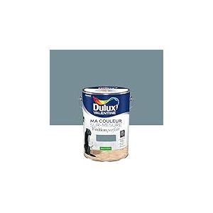 Ma Couleur Sur-mesure par Dulux Valentine – Peinture Intérieure Murs, Plafonds, Boiseries - Finition Parfaite - 98% d'opacité - Satin Bleu Gris 5 L - Palette Bien être