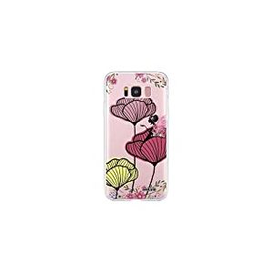 Evetane - Coque Silicone Compatible Samsung Galaxy S8 - Protection Intégrale 360, Fine et Transparente - Coque Avant & Arrière - Haute Résistance - Coquelicot Couleur