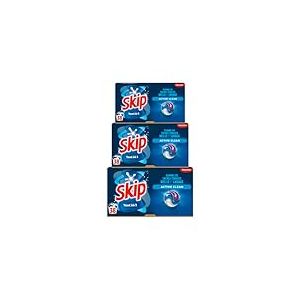 Skip Lessive liquide en capsules Active Clean 3 en 1-114lavages - résultat impeccable et fraîcheur longue durée - sans emballage plastique (lot de 3x38)
