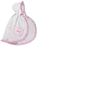 Filet - Cape avec Capuche Bébé Ornée d’une Broderie en Forme d’Ours, Réalisée en Eponge Coton Souple, Parfaite pour la Douche, 100% Made in Italy, Couleur Blanc et Rose