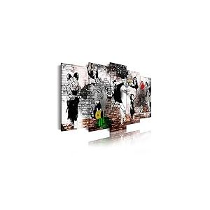 DekoArte 543 - Impression Sur Toile Moderne D'Images Artistiques Numérisées | Toile Décorative Pour Votre Salon Ou Votre Chambre | Style Art Abstrait et Moderne Banksy Oeuvres | 5 Pièces 150 x 80 cm