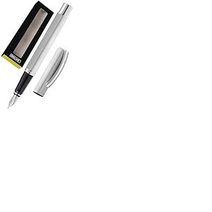 Stylo-plume ONLINE Vision Silver, stylo-plume, aluminium brossé mat, plume en iridium M, convient aux cartouches d'encre standard et aux convertisseurs, boîte cadeau | couleur : argent