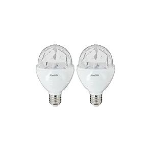 Xanlite Ampoule LED Couleur A60 Rotative DISCO-LED Culot E27 - Ampoule Couleur Boule Angle &Eacute;clairage 120&deg;- Lampe RGB Multicolore 3,2W- Lumi&egrave;re RVB - SEDRVB (Lot de 2)