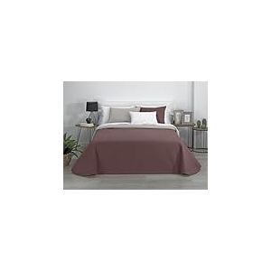 Estoralis - AVA | Couvre lit matelassé Doux et léger | Tissu matelassé réversible | Beige/Marron | pour lit de 80/90 cm. (180 x 270 cm. (Largeur par Hauteur) pour Toutes Les Saisons