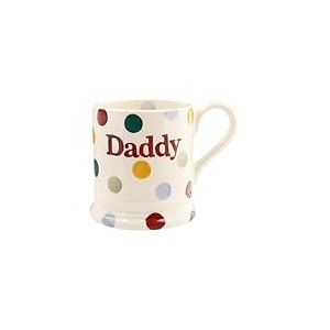 Emma Bridgewater Mug Ceramique 300ml - Grande Tasse Personnalisée, Idée Cadeau pour Homme et Femme, Mug Collegue de Travail, Mug Original Peint à la main pour Café, Thé, Cappuccino - Daddy (Pois)