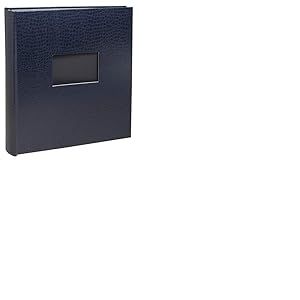 Exacompta - R&eacute;f. 16008E - Album Photos Livre Prestige - 60 Pages Noires - feuillets intercalaires Cristal - 300 Photos - 29 x 32 cm - Couverture Papier pellicul&eacute; - Grain Imitation Croco Bleu
