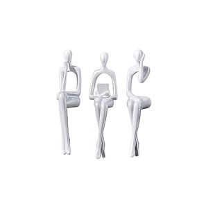 XINXUAN Statue de d&eacute;coration Blanche Abstraite en r&eacute;sine - Figurine d'art Moderne pour la Maison, Le Bureau, la biblioth&egrave;que, Le Meuble TV, Les d&eacute;corations de Table pour Le Salon