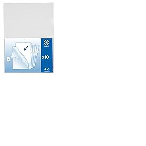 Viquel - Lot de 10 pochettes coin A4 - Pochette de protection pour documents A4 - Incolore