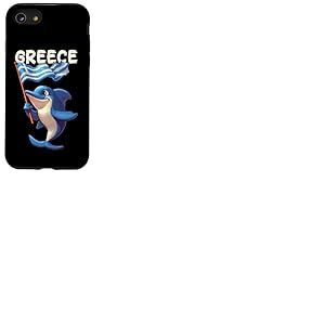 Costume Cool de Dauphin avec Drapeau de la Gr&egrave;ce Coque pour iPhone SE (2020) / 7/8