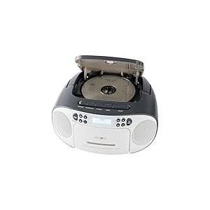 Reflexion RCR2260DAB/GR Radio Portable avec Cassette CD/MP3 USB Dab+ stéréo (2 x 12 W de Puissance Musicale Max), Port AUX in 3,5 mm et Sortie Casque 3,5 mm, écran LCD numérique, Gris