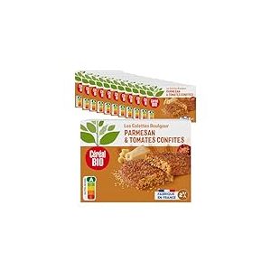 Céréal Bio Galettes Boulgour de blé, Parmesan & Tomates confites - Bio - Simple et Rapide à Réchauffer - Lot de 12 boîtes (12 x 200g) - 208857