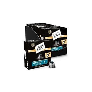 CARTE NOIRE - Capsules de Café Espresso Classique N°7 Compatibles Nespresso® - Café Arabica - Lot de 4 x 60 Capsules Aluminium - Fabriqué en France