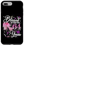 Blessed by God for 64 Years Old Women 64th Birthday Queen Coque pour iPhone 7 Plus/8 Plus