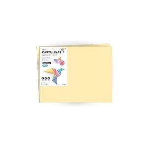 M-Office Grande carte 50 x 65 cm de couleurs pastel 180 g pour travaux manuels, cr&eacute;ations et projets d'art (10 feuilles, cr&egrave;me)