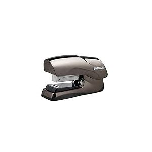 Bostitch Agrafeuse de bureau robuste, capacité de 40 feuilles, sans blocage, demi-bande, tient dans la paume de votre main, pour salle de classe, bureau, noir chromé