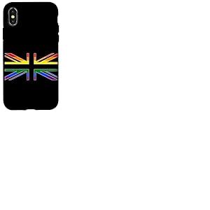Drapeau Union Jack LGBTQ GAY Pride arc-en-ciel Royaume-Uni Coque pour iPhone X/XS