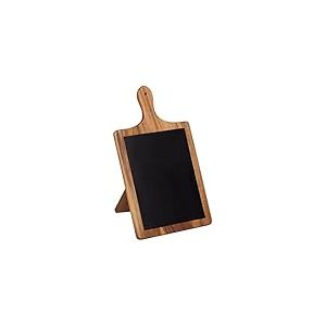 Tala Grand tableau noir style pagaie avec support, design en bois d'acacia laqué, idéal pour menus, spéciaux, signalisation et messages, convient pour restaurant, pub, café et usage domestique,