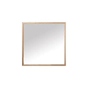 DRW Miroir Mural carré en Bois moulure Fine en Naturel 84x2x84cm, INT.79x79cm