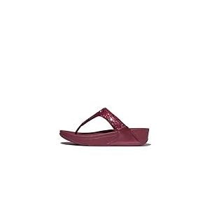 Fitflop Women's Lulu Crystal-Mix Toe-Post Sandals, rhubarbe, 42 EU