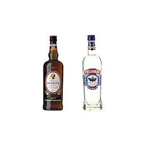 Negrita Rhum Ambré Traditionnel Négrita 1L & Poliakov Premium Vodka Pur Grain Triple Distillé 70 cl