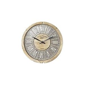 Enesco Horloge Tour Bois Interieur Metal Gris