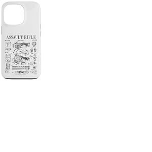 Fusil d'assaut vintage pistolet militaire arme à feu brevet Coque pour iPhone 13 Pro