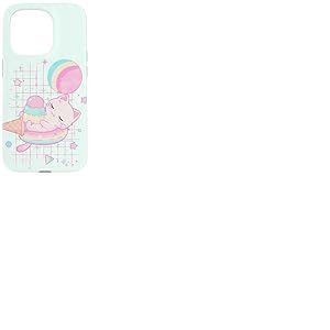 Kawaii Fraise Lait Chat Pastel Glace Galaxie Coque pour iPhone 15 Pro