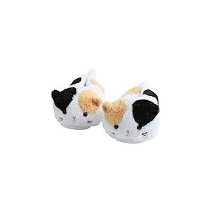 Millffy pantoufles chat tigré pour femme chauds pantoufles drôles maison espadrille femmes peluche pantoufles (34-37 EU, Blanc)