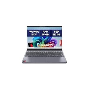 Lenovo IdeaPad Slim 3 15Q8X10 - Ordinateur Portable 15.3'' WUXGA Copilot+ (Snapdragon X X1-26-100, RAM 16Go, SSD 512Go, Qualcomm Adreno, Windows 11 Home) Clavier AZERTY Français - Gris