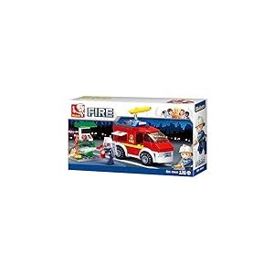 Sluban M38-B0623 Petit Camion de Pompiers avec Station d'huile, Multicolore