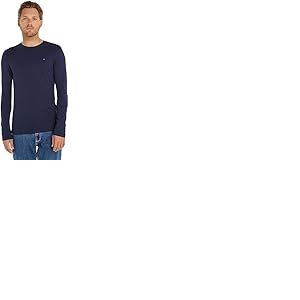 Tommy Jeans Homme Tjm Original Rib Longsleeve Tee Dm0dm04409 Hauts En Tricot À Manches Longues, Bleu (Black Iris), L EU