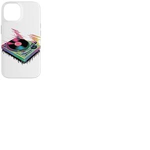 Glitch Art Platine Disque Vinyle Musique Coque pour iPhone 14