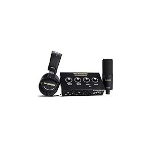 M-AUDIO M-Track Duo HD Interface audio, Micro à Condensateur M100 et Casque de Studio HDH41 pour Enregistrement, Producteurs, Créateurs de Contenu et Podcasteurs