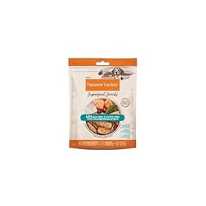 Nature's Variety Superfoods - Snacks pour chiens adultes au saumon et poisson blanc avec canneberges et varech. 85g x 8