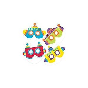 Baker Ross Kits de Masques Robot en Mousse (Lot de 4) - Assortiment de Masques Robots colorés Que Les Enfants pourront Porter Lors des fêtes ou pour Se déguiser. AW653