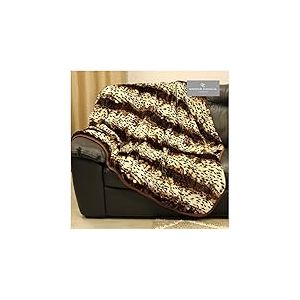 Gaveno Cavailia Couvre-lit de luxe de haute qualité imprimé peau de léopard en fausse fourrure, extra chaud et confortable, couverture de la forêt, taille simple (127 x 152 cm), 100 % polyester, taille M