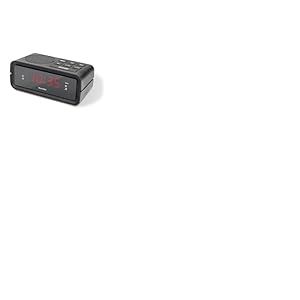 TechniSat DIGICLOCK 2 – Radio-réveil FM Compact (Deux alarmes, Fonction Snooze, écran LCD réglable, Alimentation Secteur et Batterie) Noir