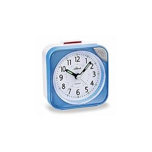 Atlanta Réveil à Quartz sans tic-tac - Réveil de Voyage - Lumière - Snooze Crescendo - 2119/5 - Bleu