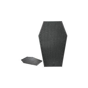Nomnu Tapis de bar en forme de cercueil – Tapis de bar gothique pour comptoir 43,2 x 27,9 cm – Antidérapant – Décoration de cuisine gothique – Cadeaux effrayants – Noir