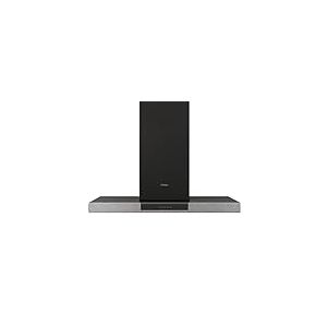 Haier I-Link HATS9DS2XWIFI- Hotte aspirante 90 cm, WIFI, puissance 746 m3/h, 4 vitesses, silencieux 64 db, filtres carbone, 3 filtres anti-graisse, verre noir avec façade inox 547-1027 x 900 x 504mm