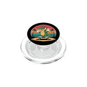 Cool Skater Crocodile Croco Alligator Sunset Design rétro années 80 PopSockets PopGrip pour MagSafe