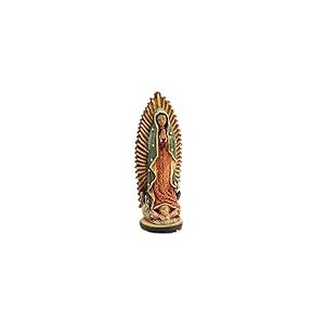 DRW Figurine Vierge de Guadeloupe Mexicaine résine Peinte à la Main 8 cm