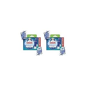 Canard WC Fresh Disc Bleu - Bloc WC Sans Cage Nettoyant - Nettoie à 360° - Nouvel Emballage 100% Carton - 2 Recharges (Lot de 2)