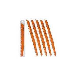 SURFOU Lame Scie Sabre 5 Pièces, Bois Vert L'âme 240mm Longue 5TPI, Lames, pour Multimatériaux Dur Acier Compatibles avec Scies Sabres Et Scies Alternatives